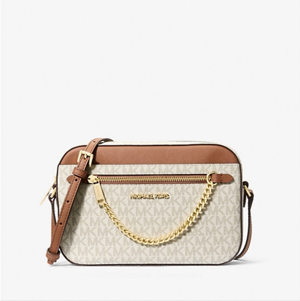 Michael Kors Vanilla Large Logo Crossbody Bag